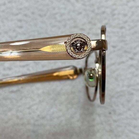 VINTAGE Versace Eyeglasses 1246-B Bronze Copper Golden 52-17-135 - Picture 3 of 13